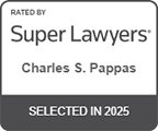 Logo Recognizing Mahaney & Pappas, LLP's affiliation with Super Lawyer 2025